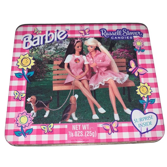 Barbie Russell Stover Pink Checkered Tin - Picture 3 of 10
